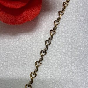 10k gold heart linked bracelet